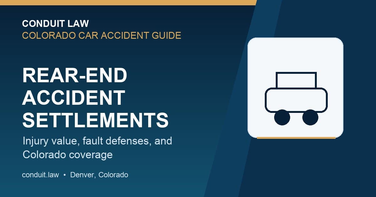Rear-End Collision Settlement Examples (CO) - Colorado personal injury legal article