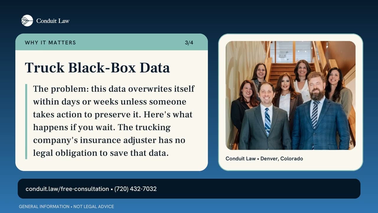 Denver Truck Accident Attorney: Truck Black-Box Data - Conduit Law video