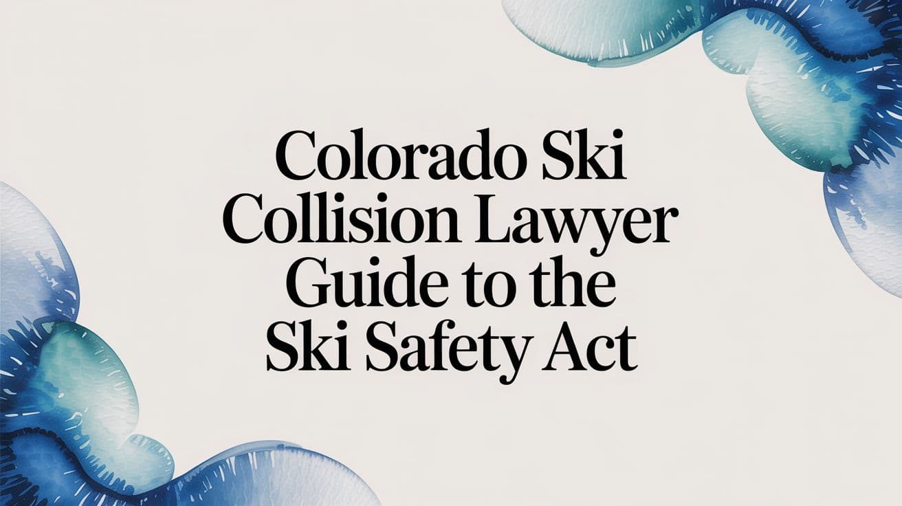 Colorado Ski Collision Lawyer: How the Ski Safety Act Works - Colorado personal injury legal article
