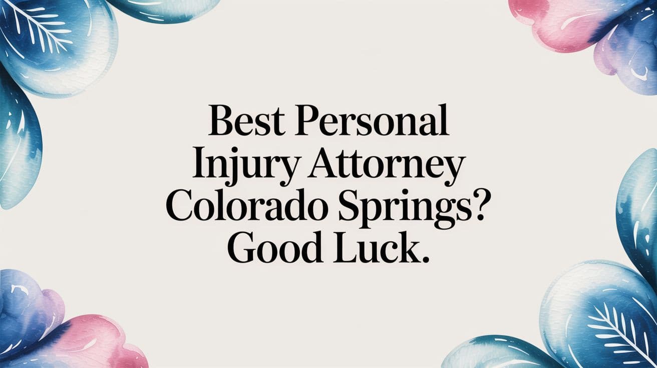 Best Accident Attorney in Colorado Springs - Colorado personal injury legal article